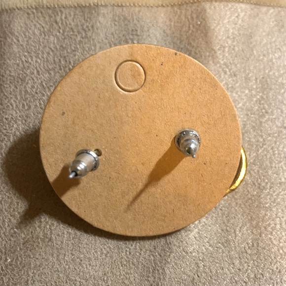 ⭐️*2/$10*⭐️ Clear Crystal Gold and Silver Plated Gem ball earrings-BRAND NEW - Picture 3 of 4